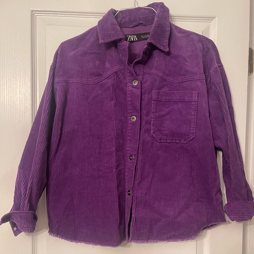 ZARA purple corduroy button down